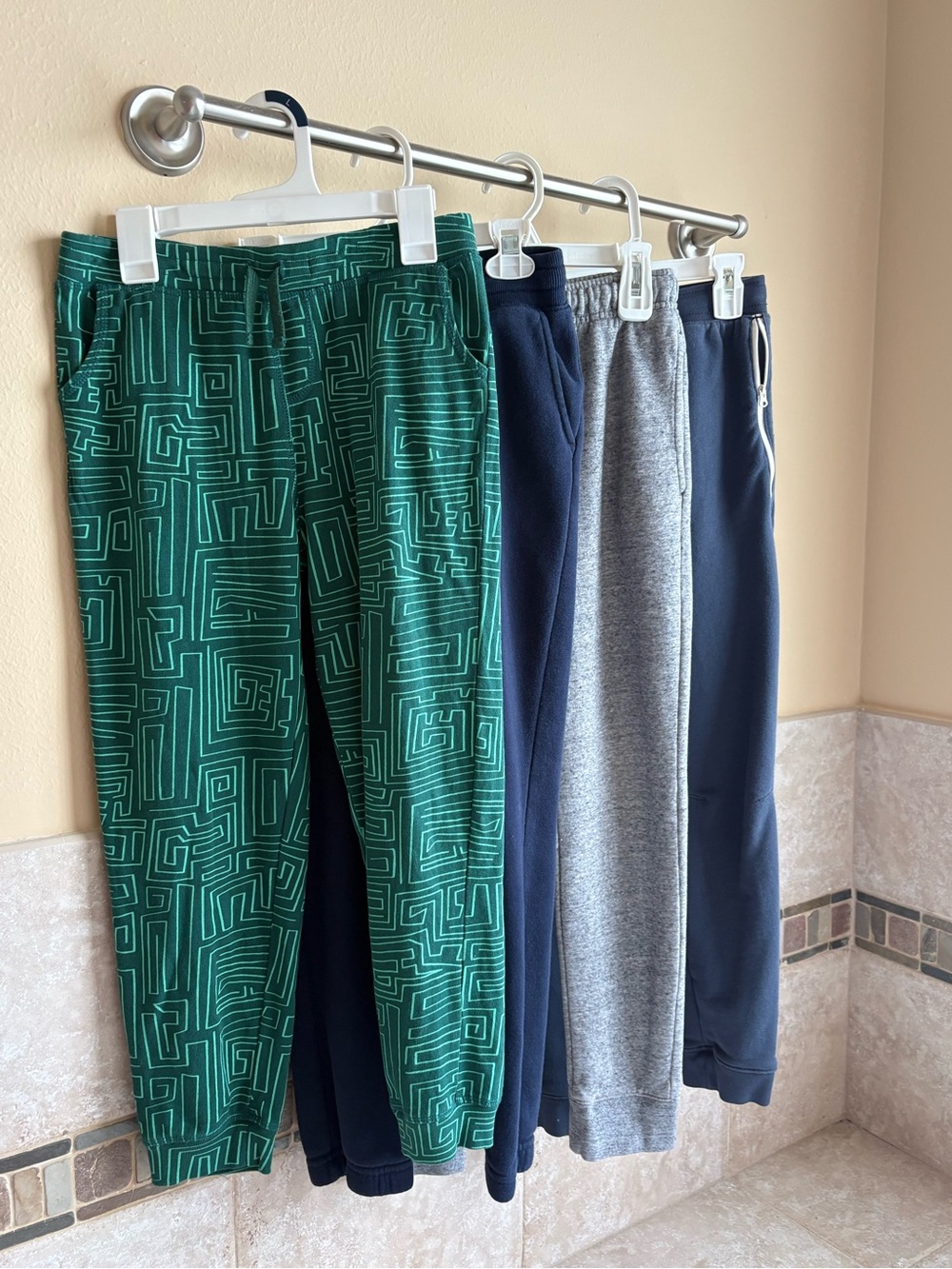 Multiples Green Geo Print & Navy Jogger Set for Kids